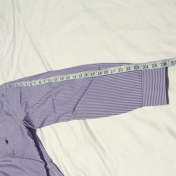 Ralph Lauren Custom Fit Men's purple/white stripe shirt. - Picture 8 of 9
